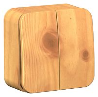 Выключатель накладной Systeme Electric Blanca 2-кл. без пластины ясень картинка